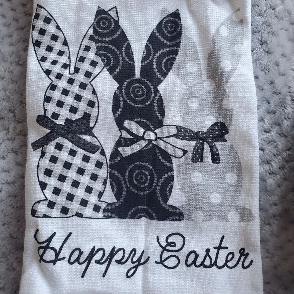 Cuisinart Easter Bunny Kitchen Towel 2PK Mini Oven Mitt 2PK Black Buffalo Plaid‎